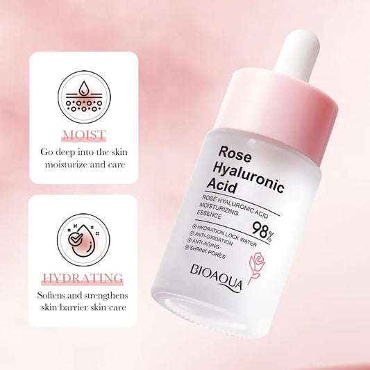 BIOAQUA Hyaluronic Acid & Rose Face Serum - Moisturizing & Anti-Aging Essence - 30ml