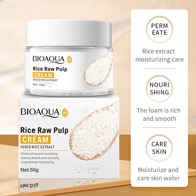 BIOAQUA RICE RAW PULP MOISTURIZING FACE CREAM-50G